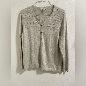 Coldwater creek tan Knit cardigan with buttons